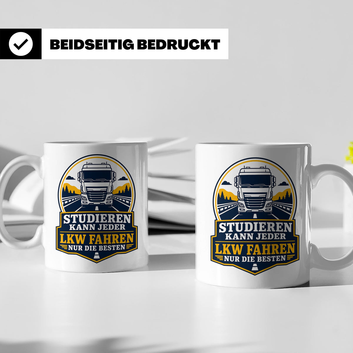 LKW Tasse Studieren kann jeder LKW fahren nur die Besten - G – Weiß [farbe:weiß]