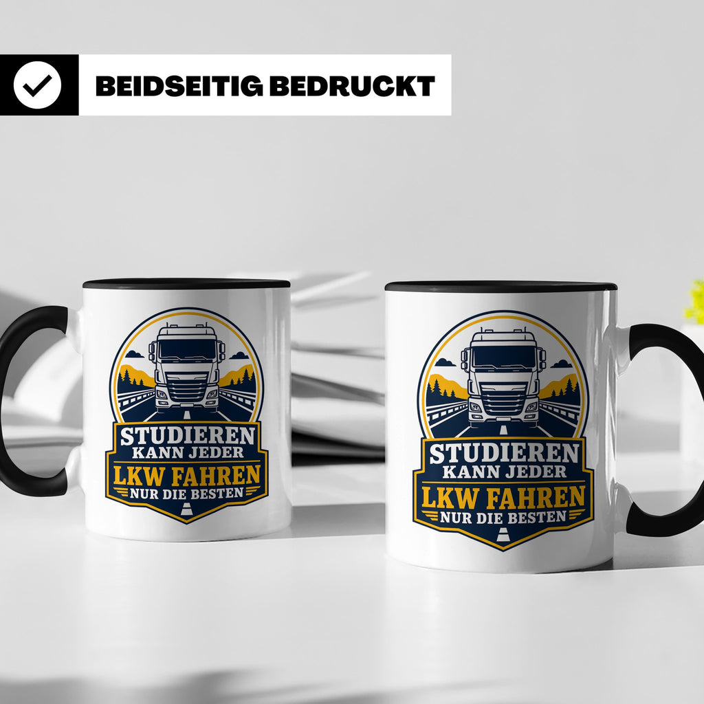 LKW Tasse Studieren kann jeder LKW fahren nur die Besten - G – Schwarz [farbe:schwarz]