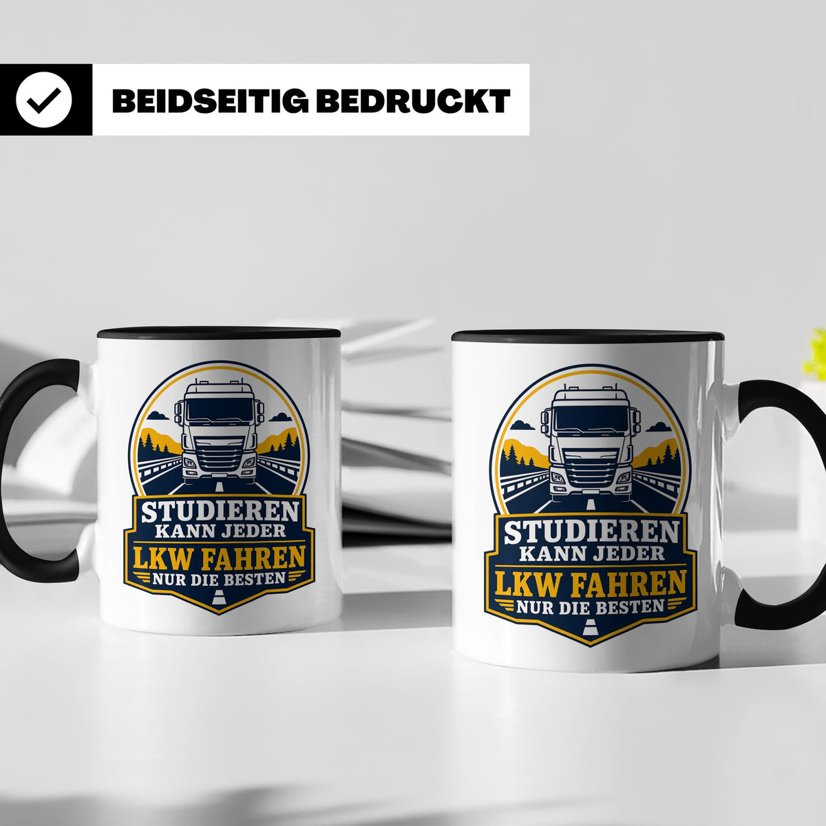 LKW Tasse Studieren kann jeder LKW fahren nur die Besten - G – Schwarz [farbe:schwarz]