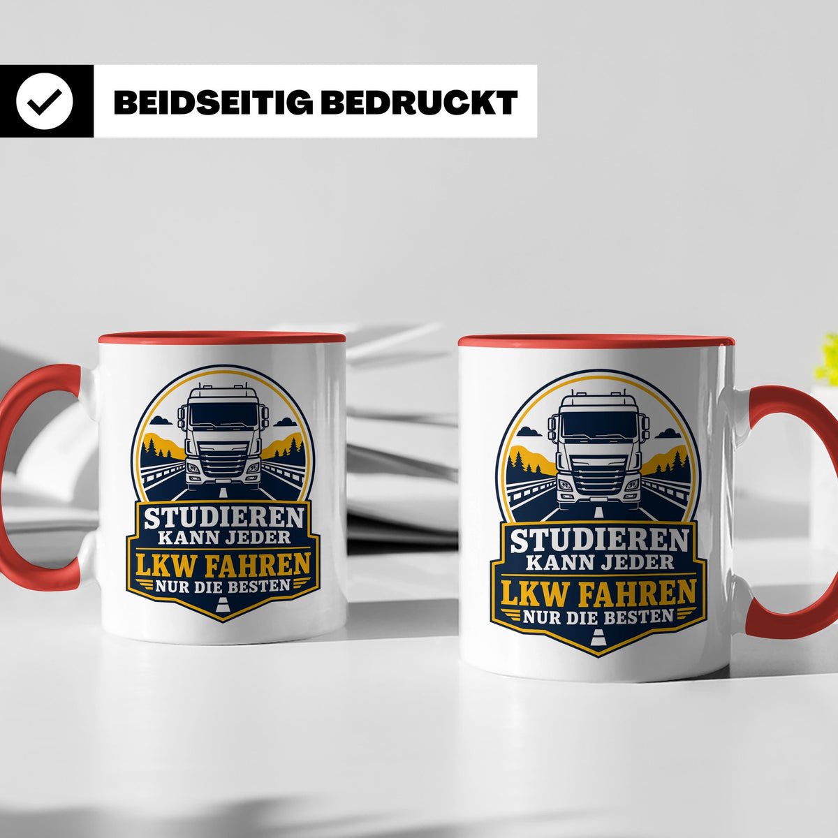LKW Tasse Studieren kann jeder LKW fahren nur die Besten - G – Rot [farbe:rot]
