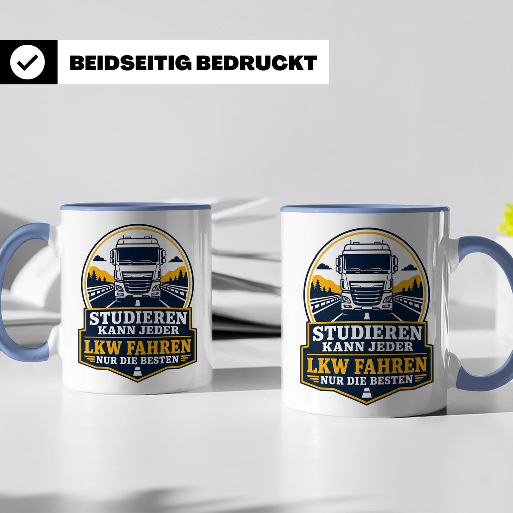 LKW Tasse Studieren kann jeder LKW fahren nur die Besten - G – Blau [farbe:blau]