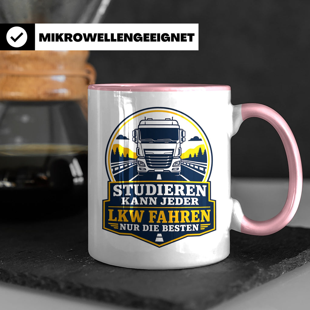 LKW Tasse Studieren kann jeder LKW fahren nur die Besten - G – Rosa [farbe:rosa]