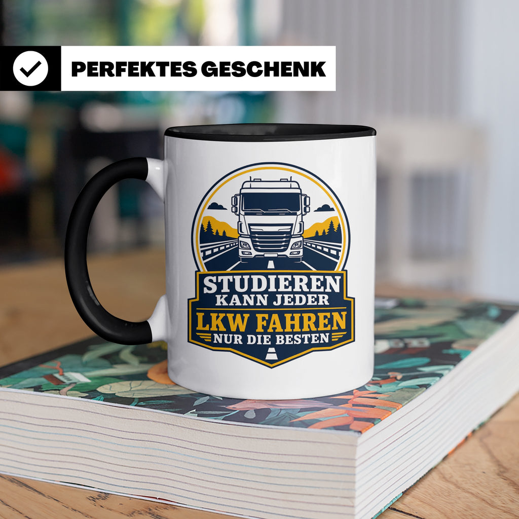 LKW Tasse Studieren kann jeder LKW fahren nur die Besten - G – Schwarz [farbe:schwarz]
