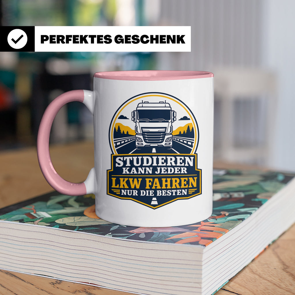 LKW Tasse Studieren kann jeder LKW fahren nur die Besten - G – Rosa [farbe:rosa]