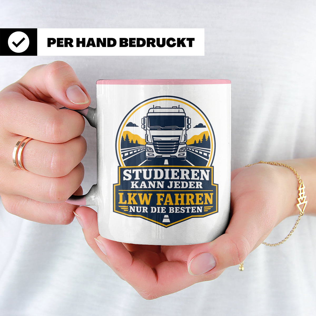 LKW Tasse Studieren kann jeder LKW fahren nur die Besten - G – Rosa [farbe:rosa]