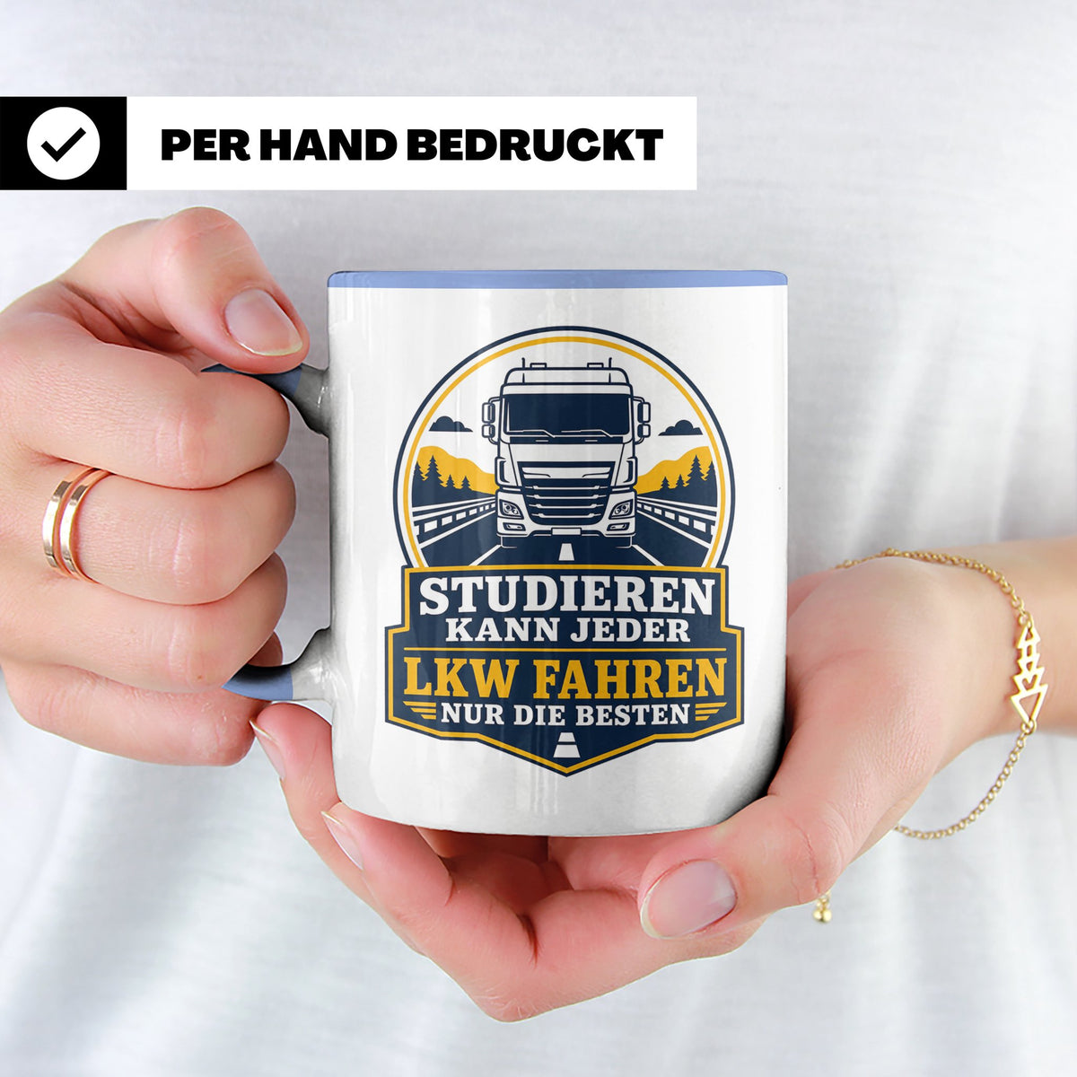 LKW Tasse Studieren kann jeder LKW fahren nur die Besten - G – Blau [farbe:blau]