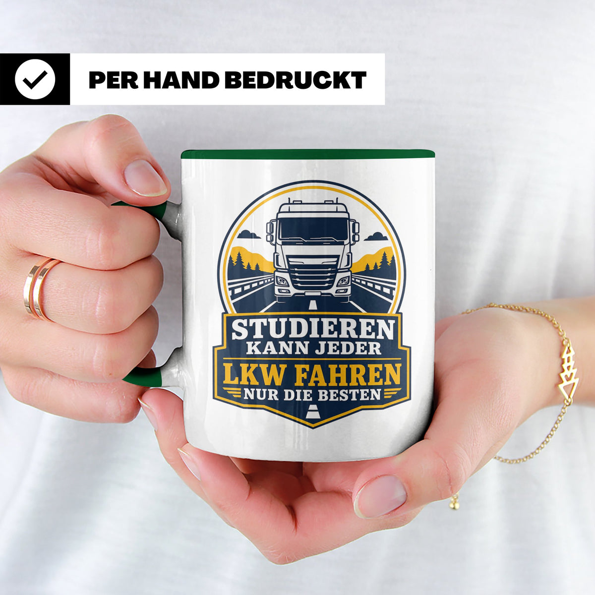 LKW Tasse Studieren kann jeder LKW fahren nur die Besten - G – Grün [farbe:grün]