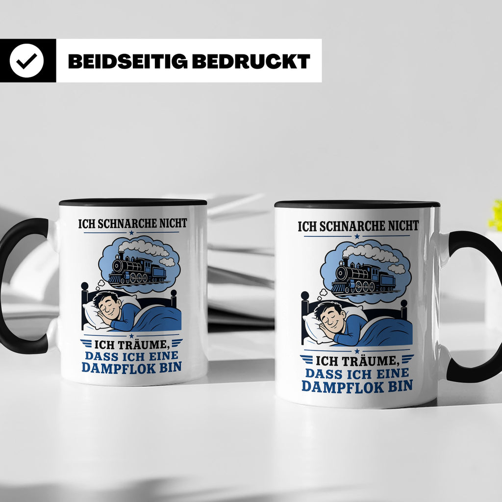 Eisenbahn Tasse Schnarche nicht - träume dass ich eine Dampf – Schwarz [farbe:schwarz]