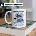 Eisenbahn Tasse Schnarche nicht - träume dass ich eine Dampf – Weiß [farbe:weiß]