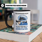 Eisenbahn Tasse Schnarche nicht - träume dass ich eine Dampf – Schwarz [farbe:schwarz]