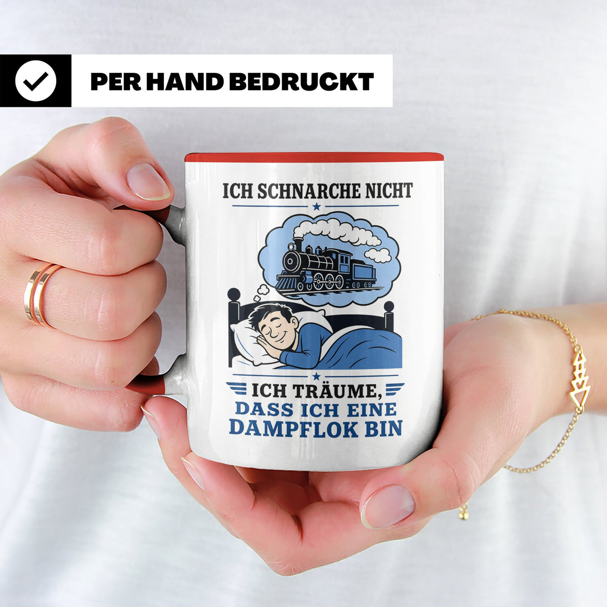 Eisenbahn Tasse Schnarche nicht - träume dass ich eine Dampf – Rot [farbe:rot]