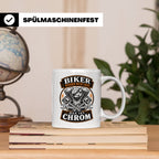 Motorrad Tasse Biker werden nicht grau das ist Chrom - Lusti – Weiß [farbe:weiß]
