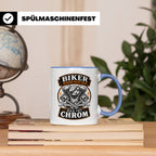 Motorrad Tasse Biker werden nicht grau das ist Chrom - Lusti – Blau [farbe:blau]