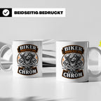 Motorrad Tasse Biker werden nicht grau das ist Chrom - Lusti – Weiß [farbe:weiß]