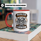 Motorrad Tasse Biker werden nicht grau das ist Chrom - Lusti – Rot [farbe:rot]