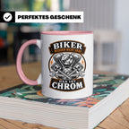 Motorrad Tasse Biker werden nicht grau das ist Chrom - Lusti – Rosa [farbe:rosa]