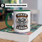 Motorrad Tasse Biker werden nicht grau das ist Chrom - Lusti – Grün [farbe:grün]