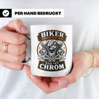 Motorrad Tasse Biker werden nicht grau das ist Chrom - Lusti – Weiß [farbe:weiß]