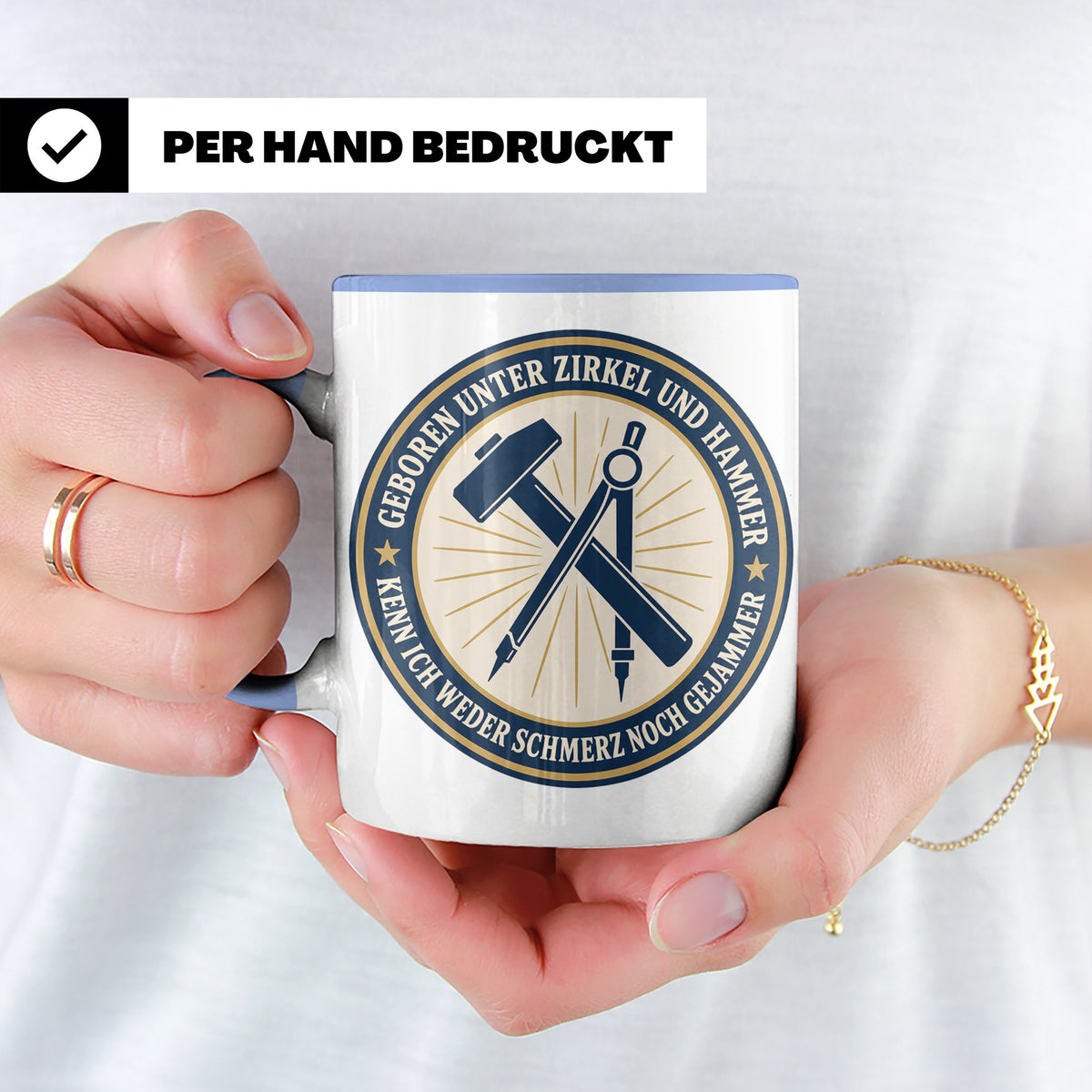 Ossi Tasse Geboren unter Zirkel und Hammer kenn ich weder Sc – Blau [farbe:blau]