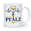 Pfalz Tasse Herzschlag Dubbeglas - Geschenk für Pfälzer Wein – Weiß [farbe:weiß]