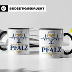Pfalz Tasse Herzschlag Dubbeglas - Geschenk für Pfälzer Wein – Schwarz [farbe:schwarz]