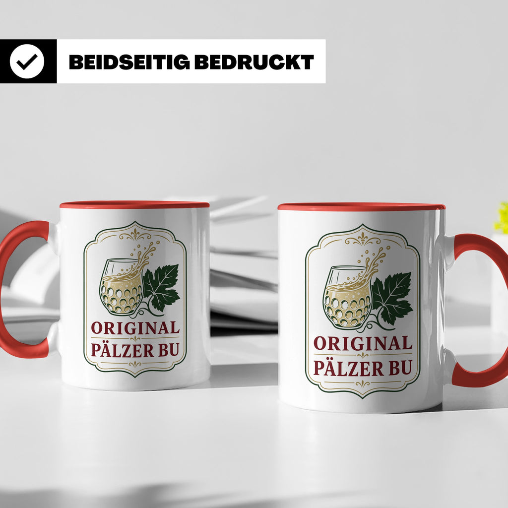 Pfalz Tasse Original Pälzer Bu - Pfälzer Dialekt Geschenk fü – Rot [farbe:rot]