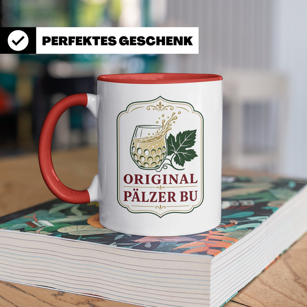 Pfalz Tasse Original Pälzer Bu - Pfälzer Dialekt Geschenk fü – Rot [farbe:rot]