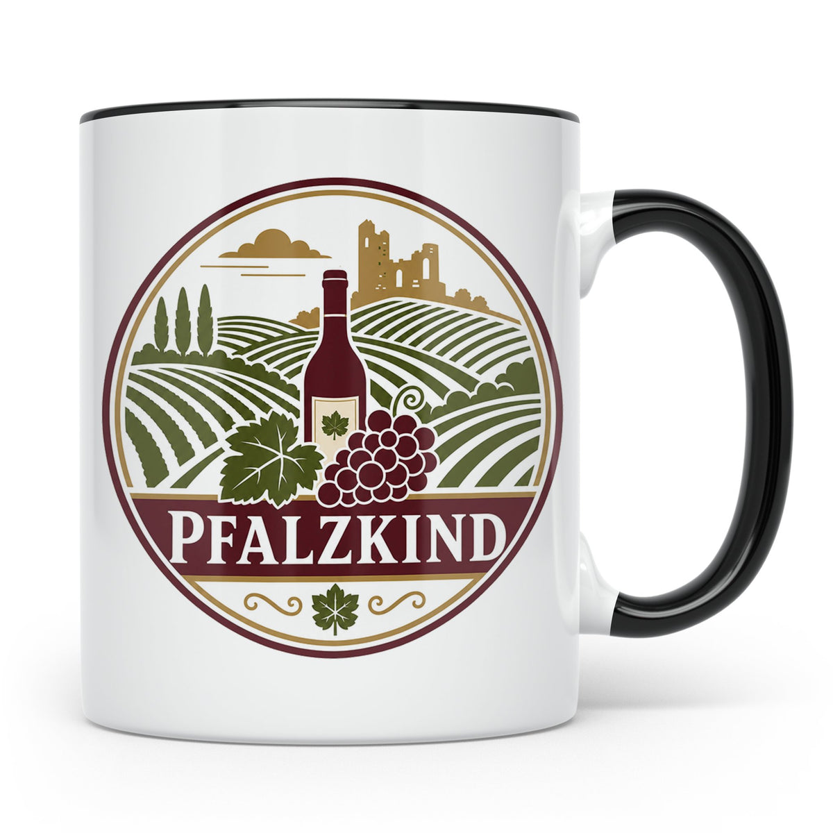 Pfalzkind Tasse - Pfalz Geschenk für Pfälzer Weinliebhaber H – Schwarz [farbe:schwarz]