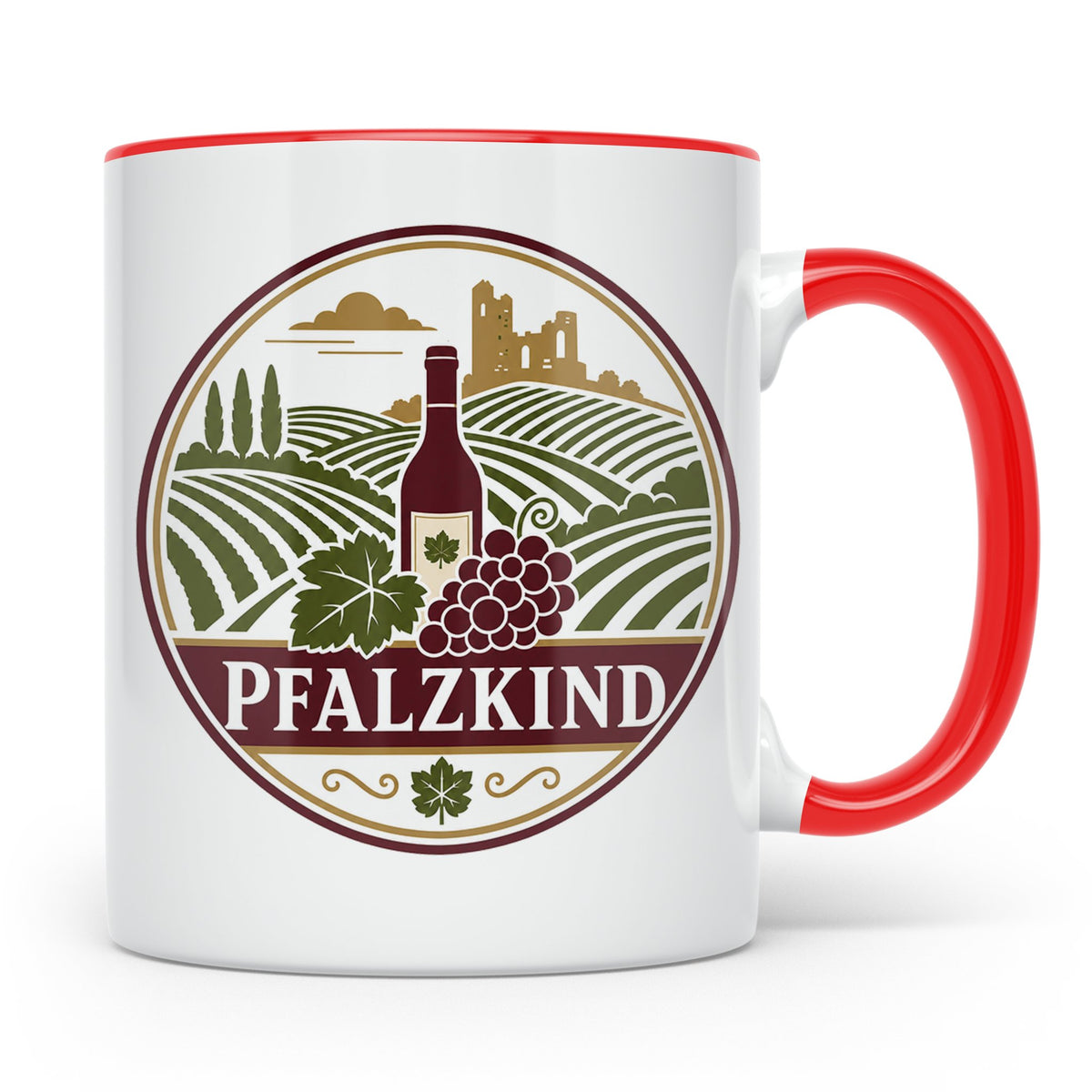 Pfalzkind Tasse - Pfalz Geschenk für Pfälzer Weinliebhaber H – Rot [farbe:rot]