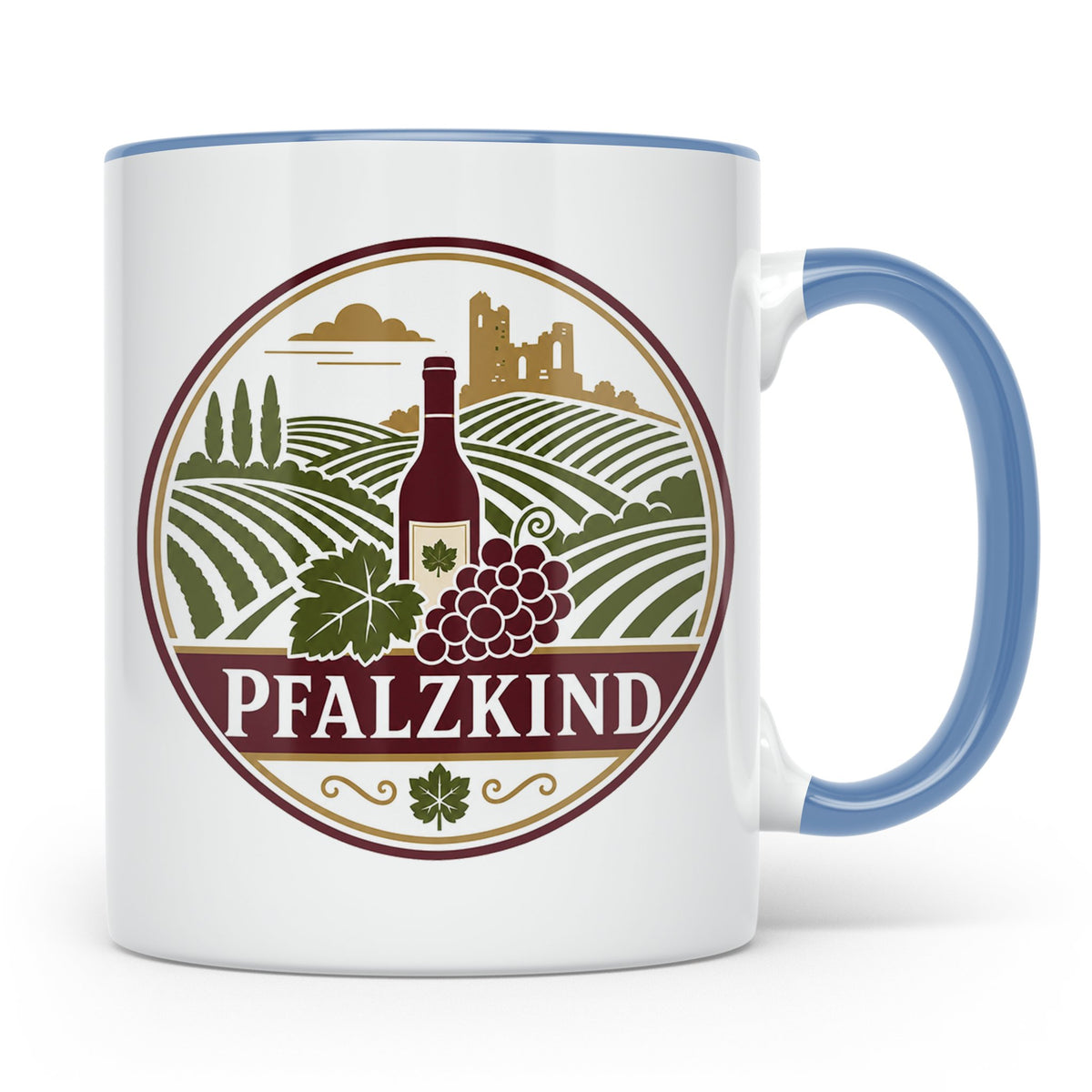 Pfalzkind Tasse - Pfalz Geschenk für Pfälzer Weinliebhaber H – Blau [farbe:blau]