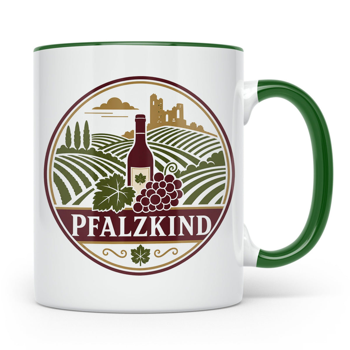 Pfalzkind Tasse - Pfalz Geschenk für Pfälzer Weinliebhaber H – Grün [farbe:grün]
