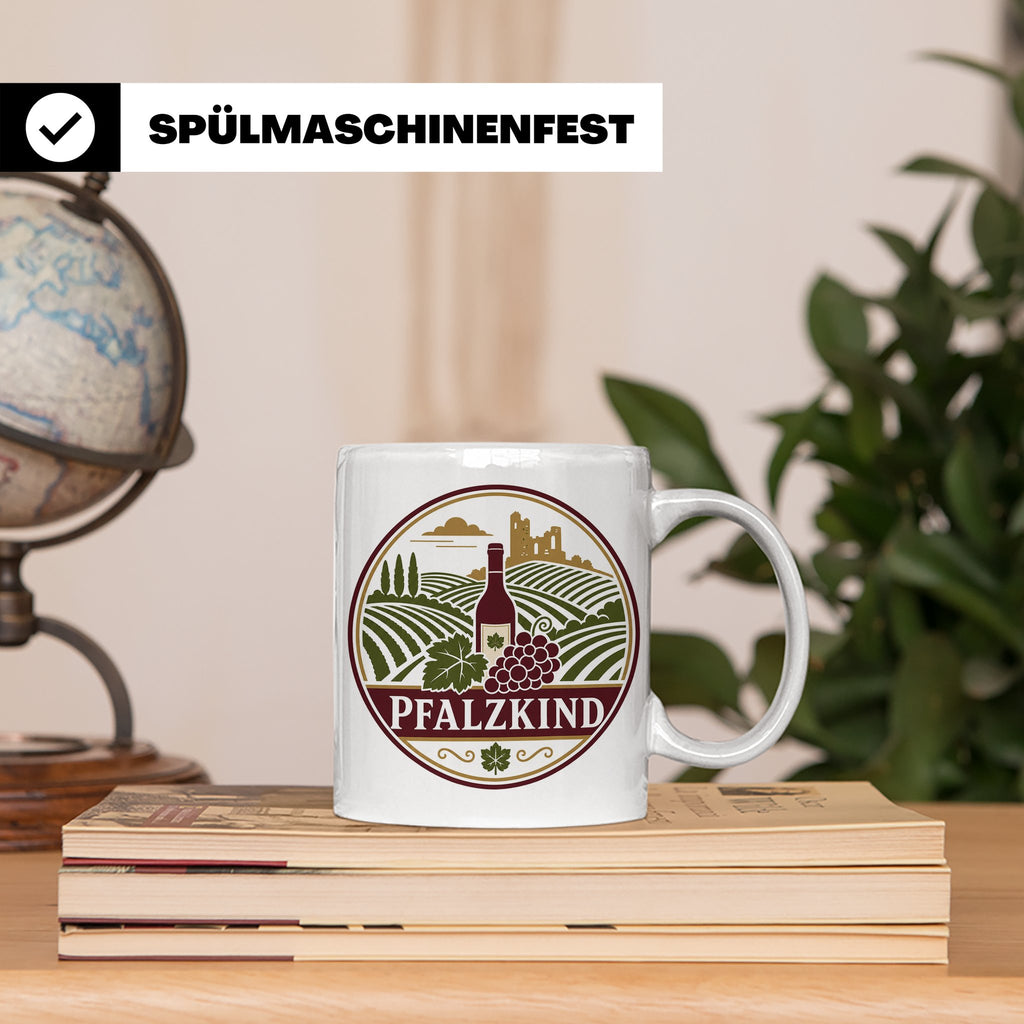 Pfalzkind Tasse - Pfalz Geschenk für Pfälzer Weinliebhaber H – Weiß [farbe:weiß]