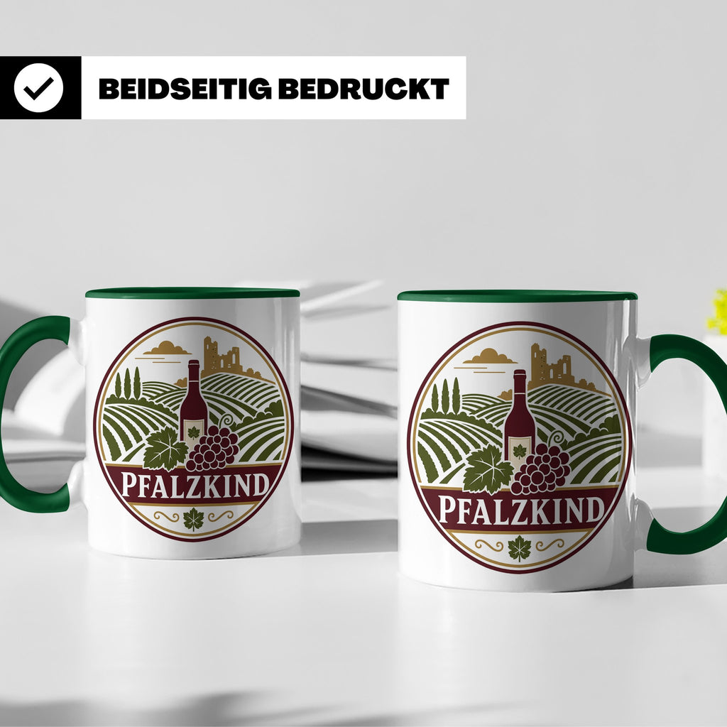 Pfalzkind Tasse - Pfalz Geschenk für Pfälzer Weinliebhaber H – Grün [farbe:grün]