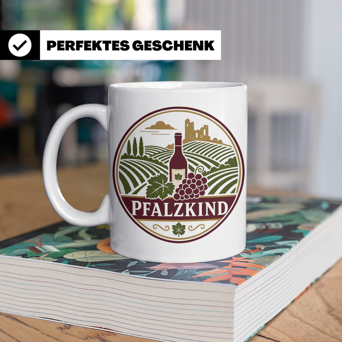 Pfalzkind Tasse - Pfalz Geschenk für Pfälzer Weinliebhaber H – Weiß [farbe:weiß]