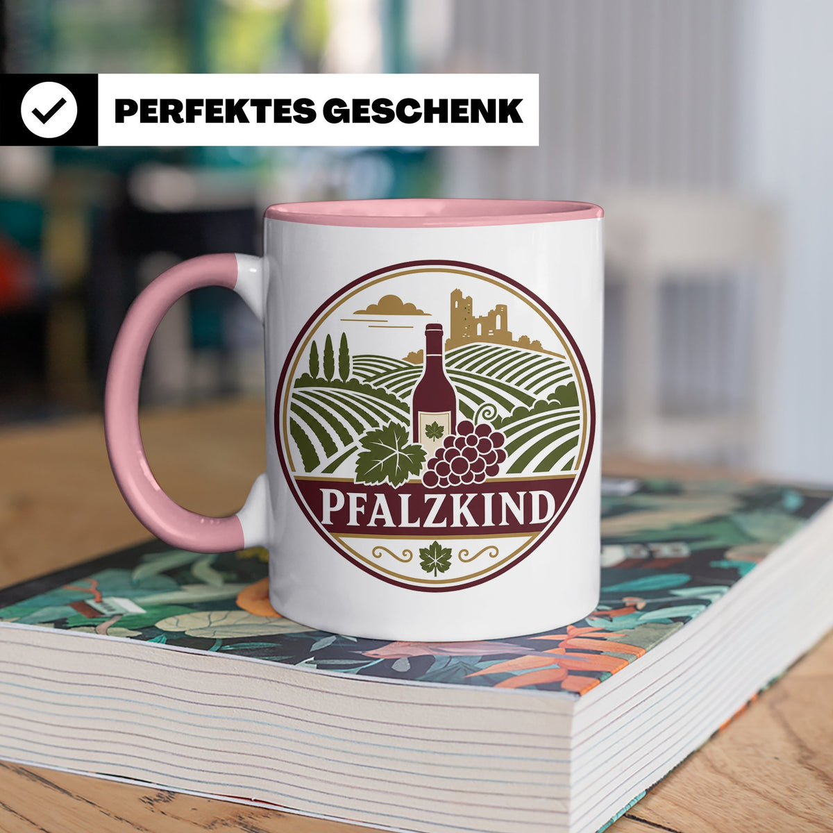Pfalzkind Tasse - Pfalz Geschenk für Pfälzer Weinliebhaber H – Rosa [farbe:rosa]