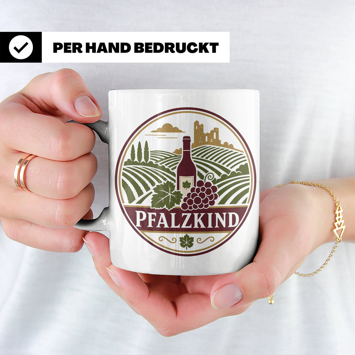 Pfalzkind Tasse - Pfalz Geschenk für Pfälzer Weinliebhaber H – Weiß [farbe:weiß]