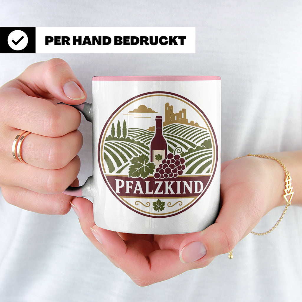 Pfalzkind Tasse - Pfalz Geschenk für Pfälzer Weinliebhaber H – Rosa [farbe:rosa]