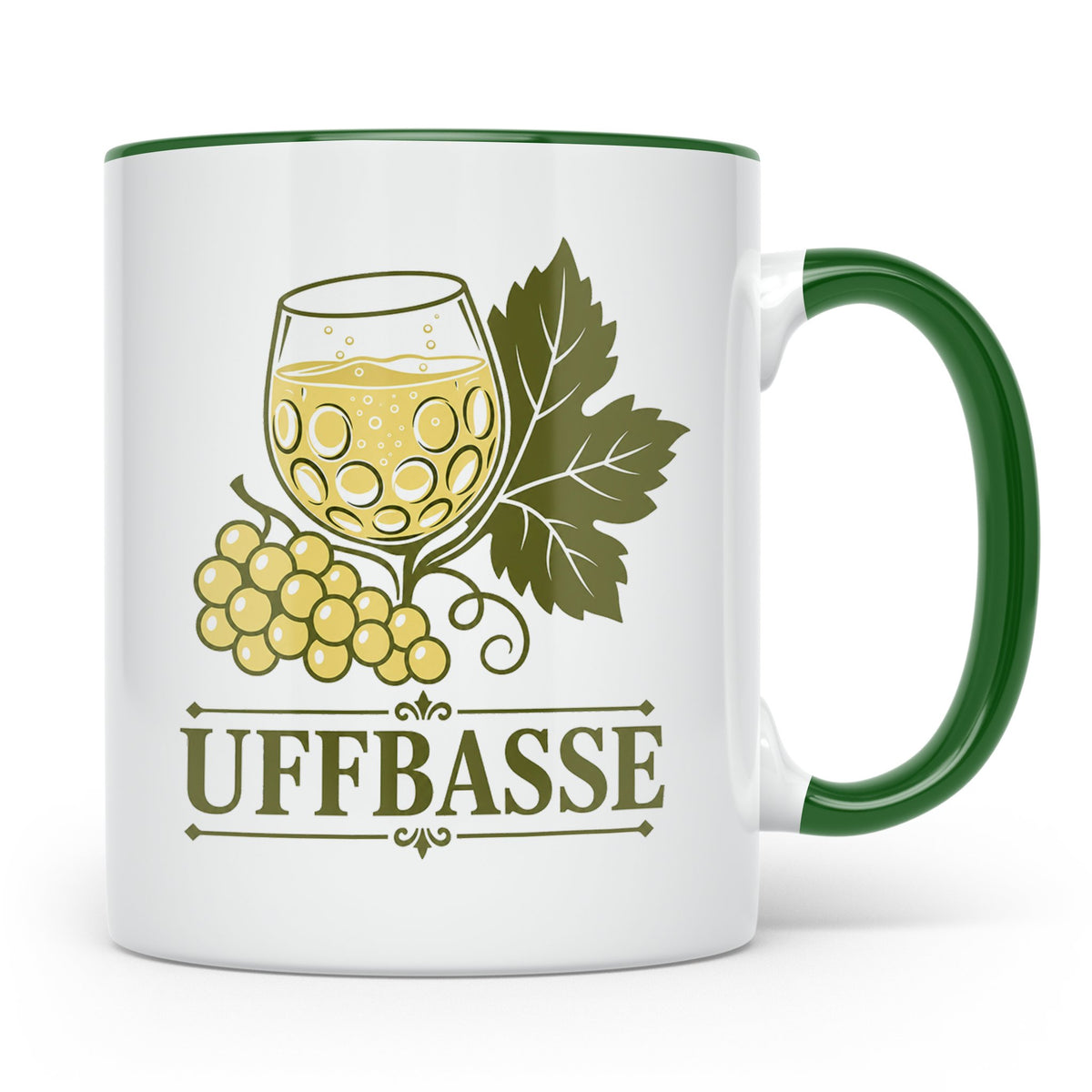 Pfalz Tasse Uffbasse - Pfälzer Dialekt Geschenk für Pfälzer  – Grün [farbe:grün]