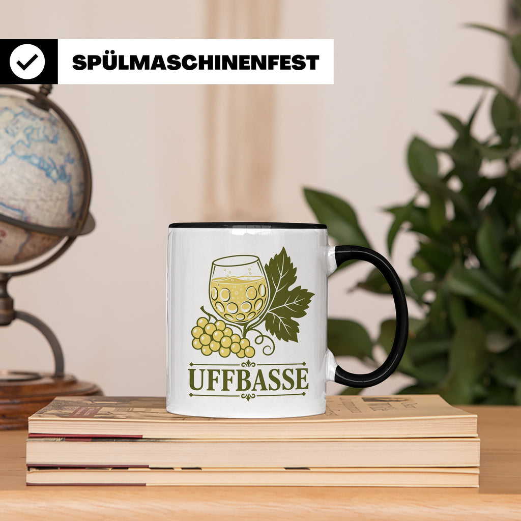 Pfalz Tasse Uffbasse - Pfälzer Dialekt Geschenk für Pfälzer  – Schwarz [farbe:schwarz]