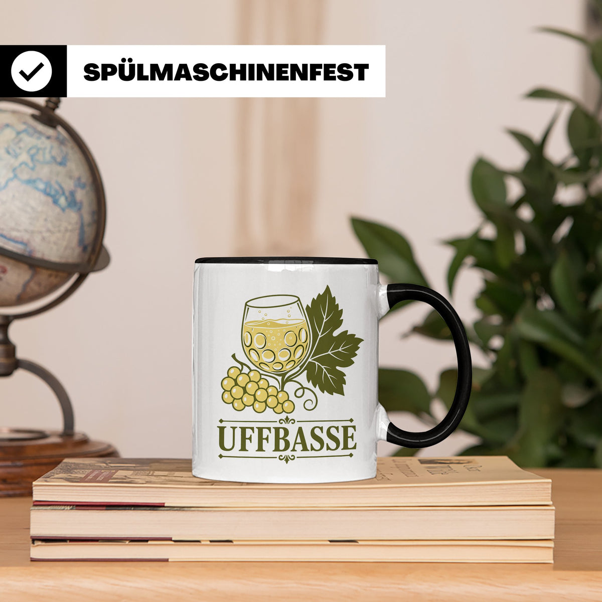 Pfalz Tasse Uffbasse - Pfälzer Dialekt Geschenk für Pfälzer  – Schwarz [farbe:schwarz]