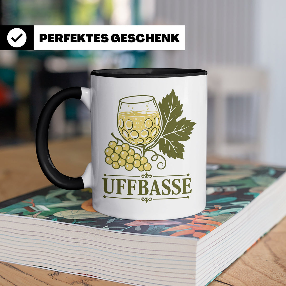 Pfalz Tasse Uffbasse - Pfälzer Dialekt Geschenk für Pfälzer  – Schwarz [farbe:schwarz]