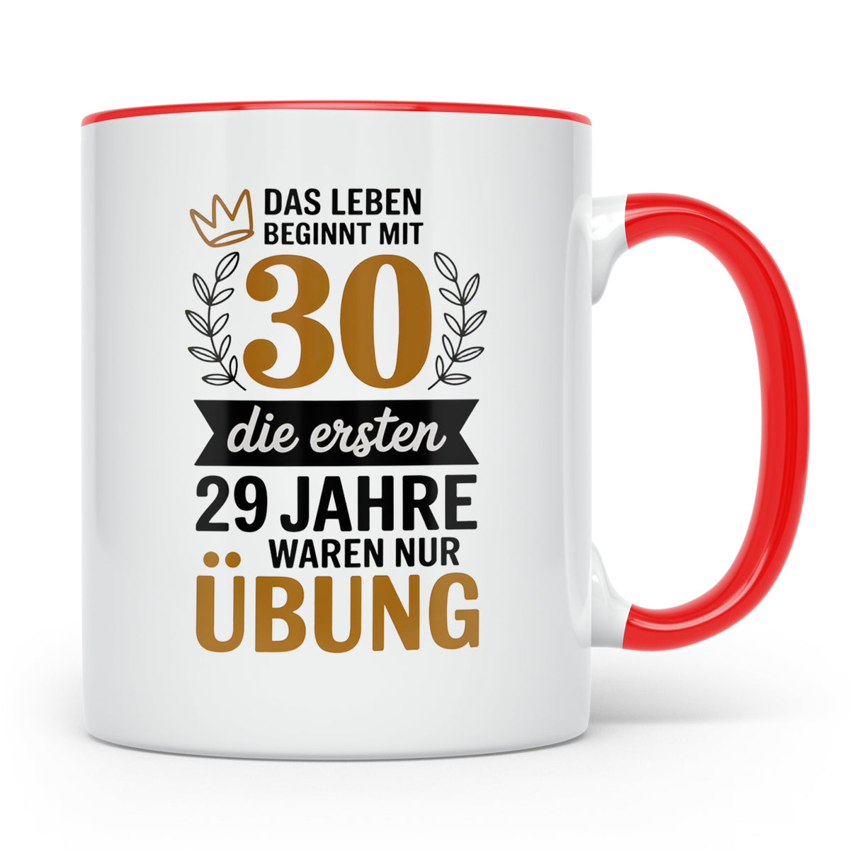 30. Geburtstag Tasse - Das Leben beginnt mit 30! Geschenkide – Rot [farbe:rot]