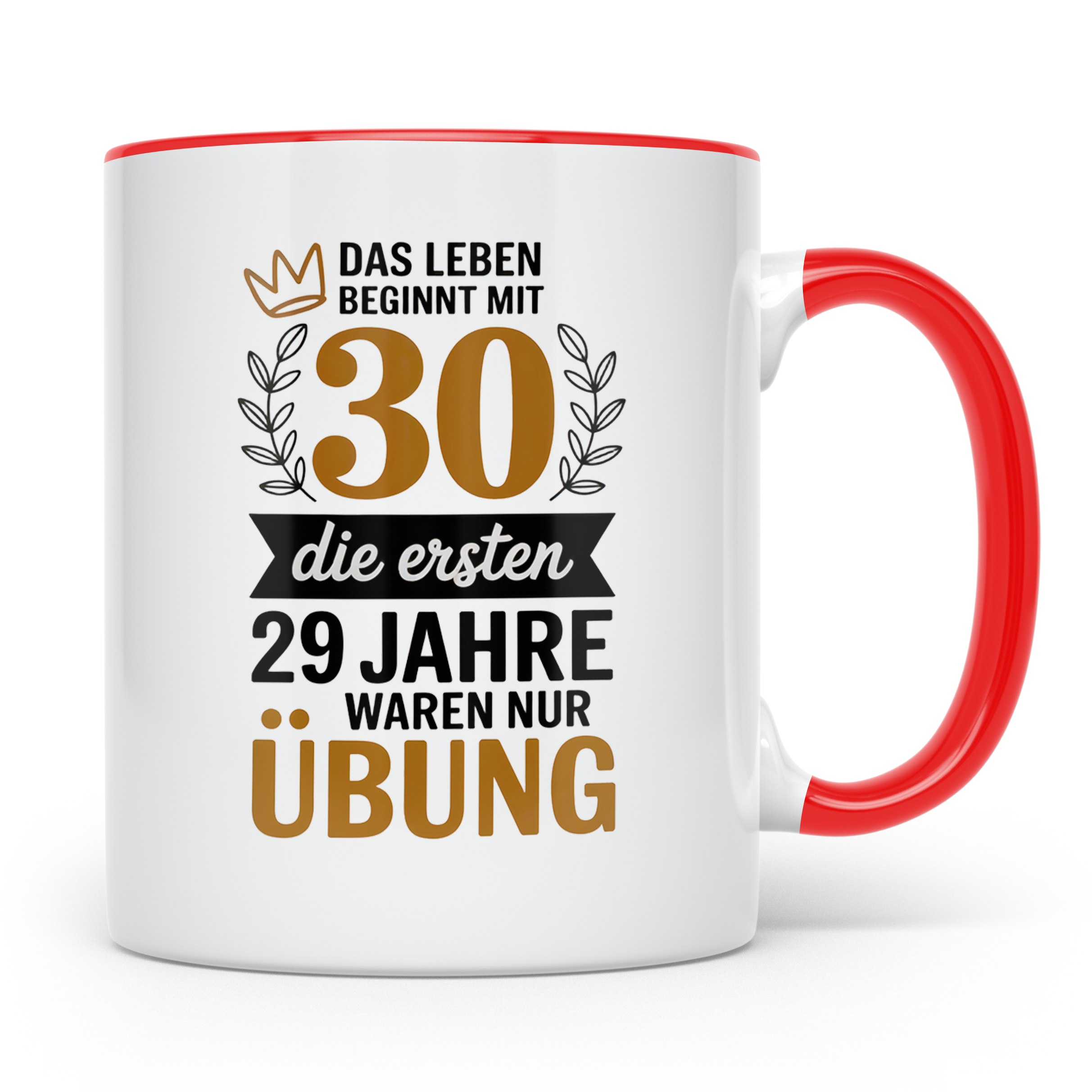 30. Geburtstag Tasse - Das Leben beginnt mit 30! Geschenkide – Rot [farbe:rot]
