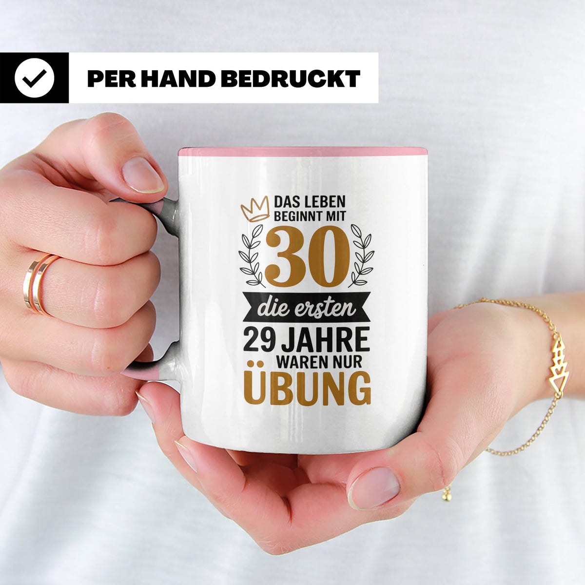 30. Geburtstag Tasse - Das Leben beginnt mit 30! Geschenkide – Rosa [farbe:rosa]