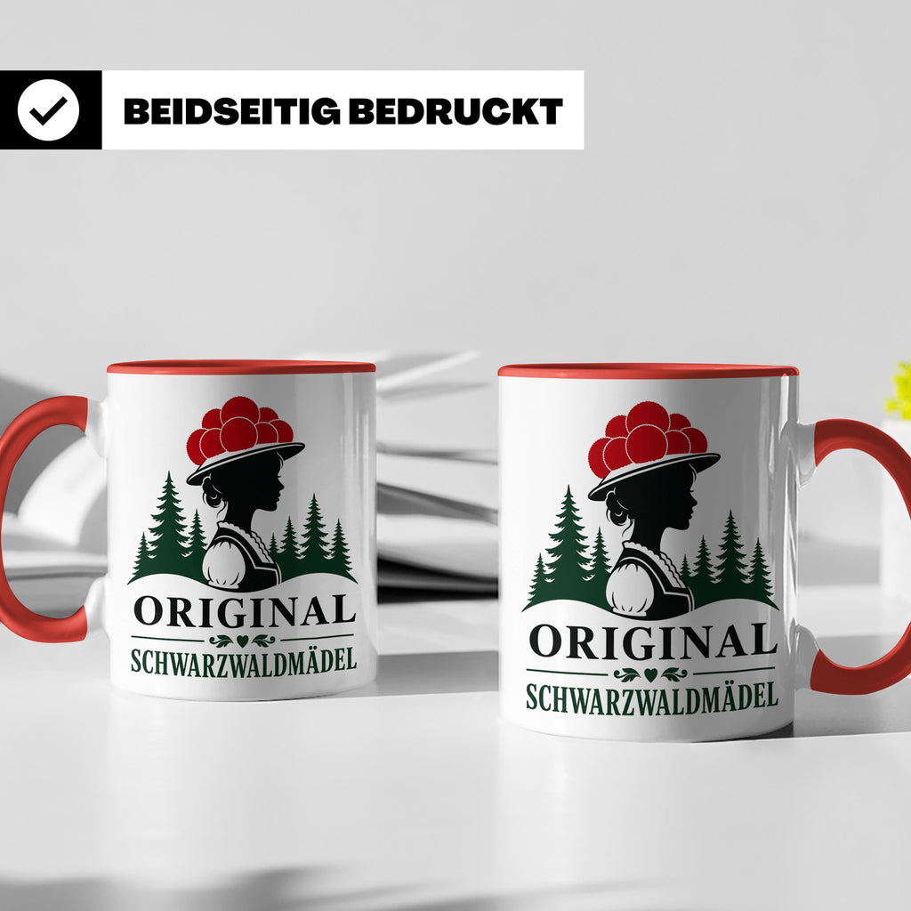 Schwarzwald Tasse Original Schwarzwaldmädel - Geschenk für F – Rot [farbe:rot]
