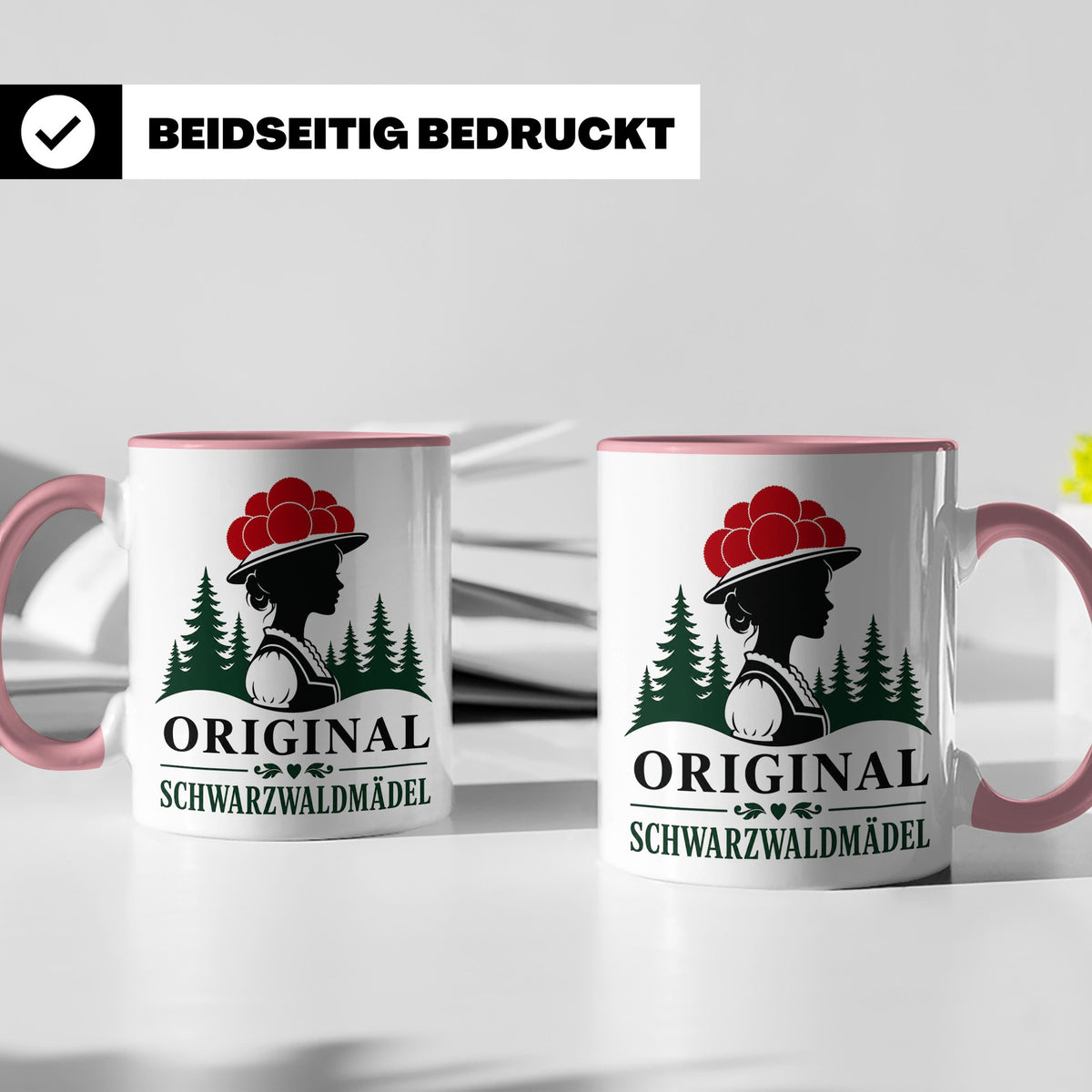 Schwarzwald Tasse Original Schwarzwaldmädel - Geschenk für F – Rosa [farbe:rosa]