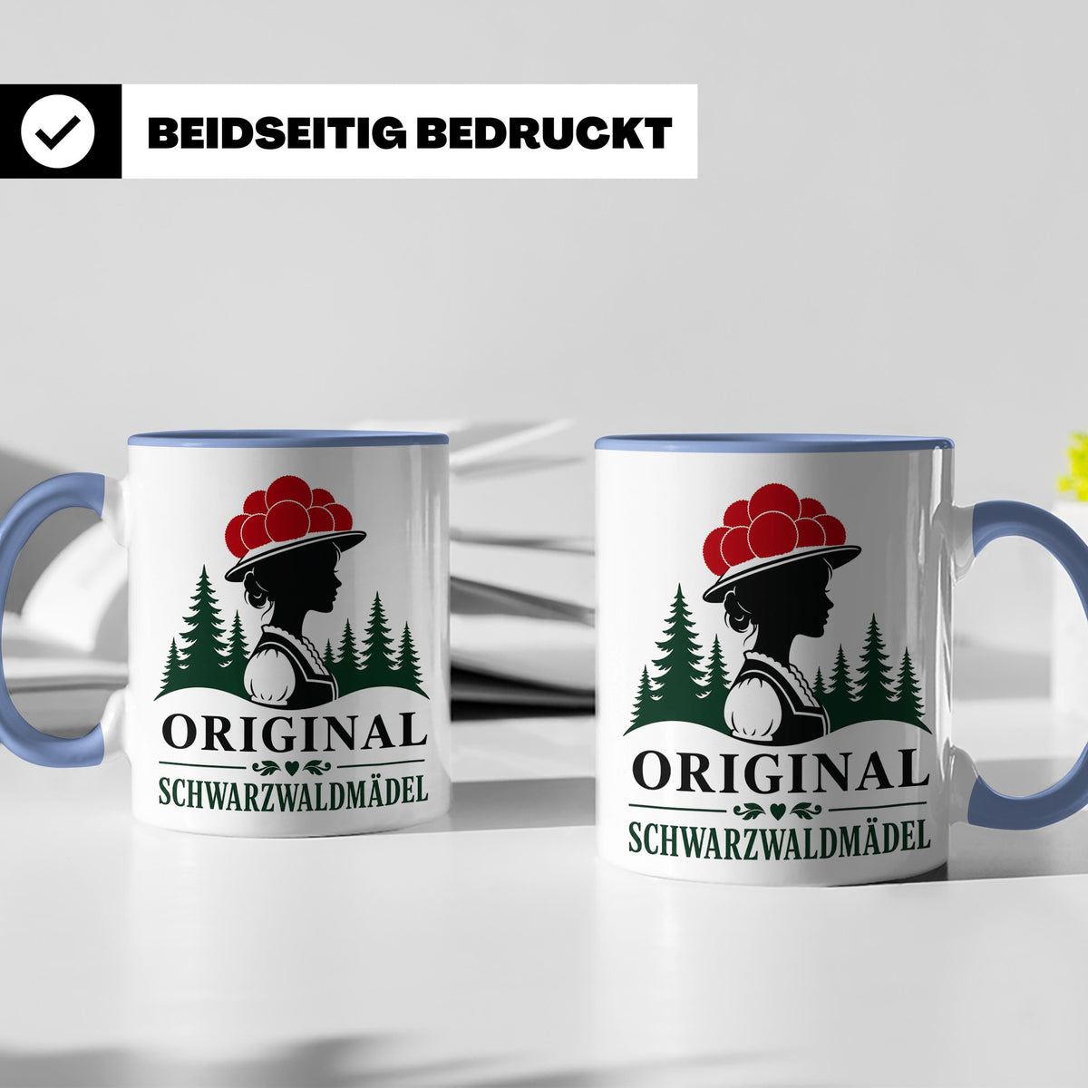 Schwarzwald Tasse Original Schwarzwaldmädel - Geschenk für F – Blau [farbe:blau]