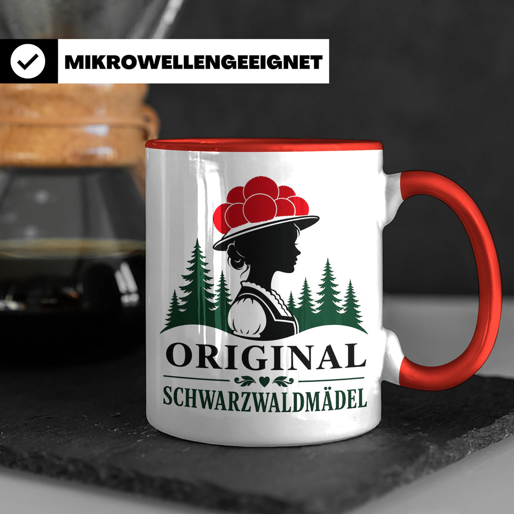 Schwarzwald Tasse Original Schwarzwaldmädel - Geschenk für F – Rot [farbe:rot]