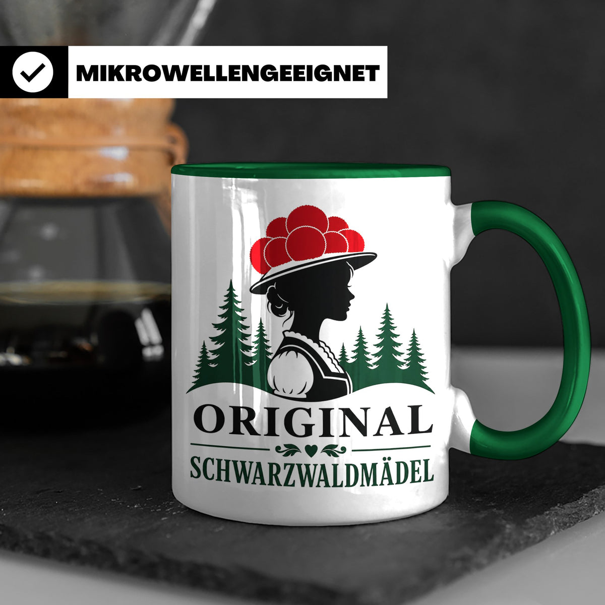 Schwarzwald Tasse Original Schwarzwaldmädel - Geschenk für F – Grün [farbe:grün]
