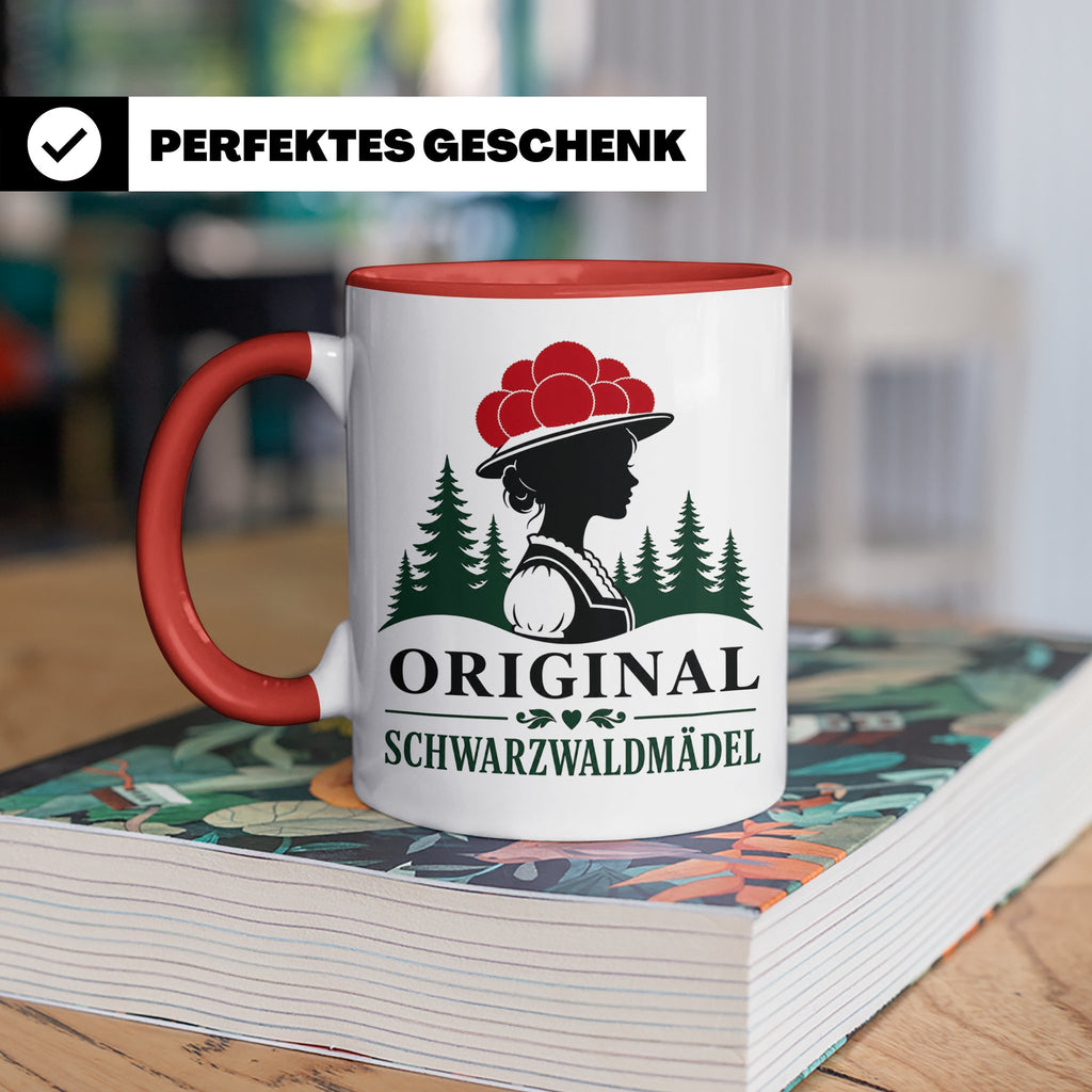 Schwarzwald Tasse Original Schwarzwaldmädel - Geschenk für F – Rot [farbe:rot]